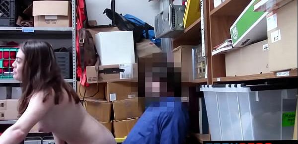  Mall Officer Blackmailed a Couple and Fucked Big Boobs Teen Girlfriend
